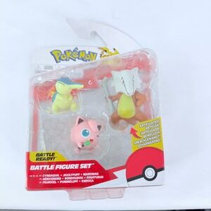 Pokemon Battle Figure Set Cyndaquil Jigglypuff Marowak Jazwares PKW2350